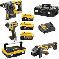 DeWalt DCK305P3T-QW Avvitatore a impulsi a batteria Trapano a percussione a batteria Smerigliatrice angolare a batteria 18 V 5,0 Ah
