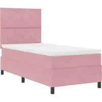 Syfax Letto a Sorgente LED con materasso Rosa 90 x 200 cm Velluto