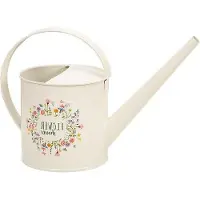 OEM Piccolo annaffiatoio decorativo da giardino con capacità di 12 litri, color bianco crema con motivi floreali.