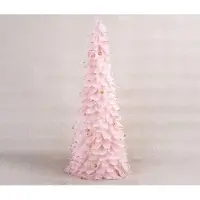 Magic Home Decorazione MagicHome Natale, Albero in piuma, rosa, 24x60 cm
