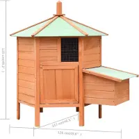 vidaXL Gabbia per polli 126x117x125 cm in legno di pino e abete