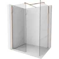 Mexen Kioto parete doccia Walk-in 160 x 115 cm, trasparente, rame spazzolato - 800-160-202-65-00-115