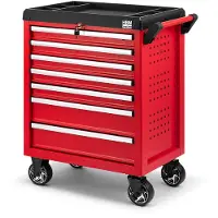 HBM carrello porta-utensili completo, 154 pezzi, rosso
