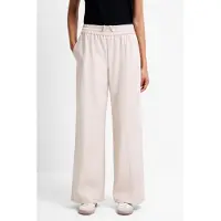 French Connection Tasher Wide Leg Pu Trouser Taupe Grey Taglia: M | Pantaloni Outlet | Donna | Nero