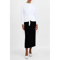 French Connection Arezzo Ls Waist Tie Shirt Winter White Taglia: 6 | Maglie a manica lunga Outlet | Donna | Bianco