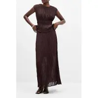 French Connection Saylor Pleated Overlay Skirt Bitter Chocolate Taglia: 14 | Maxi gonne Outlet | Donna | Marrone