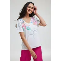 DIDI T-shirt Bitmap Panel Offwhite Bitmap Panel Taglia: 36 | Maglie Sportivi Outlet | Donna | Bianco
