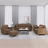 Prolenta Maison Exclusive - Set divano 4 pezzi con cuscini in tessuto marrone
