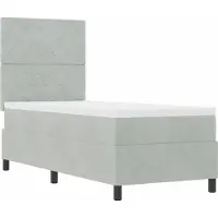 Syfax Letto a Sorgente LED Grigio chiaro 80 x 200 cm Tessuto