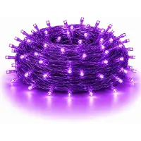 Rosikey 10M 100LEDs 8 Modes Fairy Lights Power LED Christmas Fairy Lights Cavo trasparente Camera Decorazione Luce Festa Giardino Albero di Natale Illuminazione, Viola