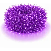 Rosikey 30M 300LEDs 8 Modes Fairy Lights Power LED Christmas Fairy Lights Cavo trasparente Camera Decorazione Luce Festa Giardino Albero di Natale Illuminazione, Viola