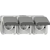 Schneider Electric SCHUKO presa tripla grigio chiaro MEG2391-8029