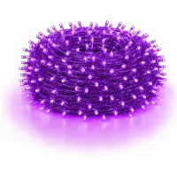 Rosikey 20M 200LEDs 8 Modes Fairy Lights Power LED Christmas Fairy Lights Cavo trasparente Camera Decorazione Luce Festa Giardino Albero di Natale Illuminazione, Viola