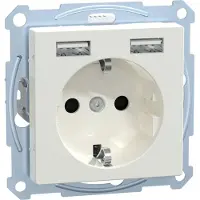Merten MEG2366-0319, bianco polare lucido, presa di corrente con 2x USB