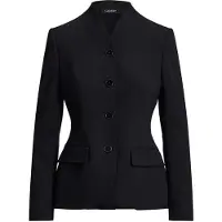 Ralph Lauren per donna. 200B24032002 Americana in crepé di lana ed elastico nero (42), Casual, Classico