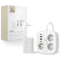 TechProtection Pcs3X4, 3 prese di rete, 2Xusb-A, 2Xusb-C 200 Cm - Bianco