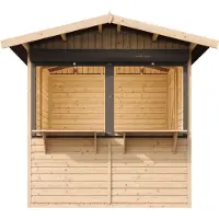 Timbela Casetta di legno per giardino, bancarella di legno - 253x263/4m2 M149Z
