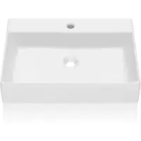 StarTech.com Lavabo da appoggio per bagno - Lavabo rettangolare - 51x45x13 cm - Vetroceramica - Senza foro per rubinetto - Adatto per piani lavabo - Bianco