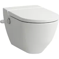 Laufen Cleanet Navia : WC douche mural, chasse d'eau basse, sans rebord, avec ouverture latérale pour raccordement d'eau externe, 370 x 580 x 380 mm, H8206014007171, H8206014007171