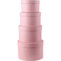 Markenlos Scatola regalo Scatola per dolci con coperchio Scatola regalo rotonda - Scatole di cartone Scatole per gioielli - Scatola regalo di compleanno Regalo per la festa della mamma - Set di 4