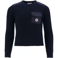 Moncler Maglia in lana vergine con tasca in nylon