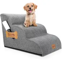 OEM Scala per cuccia per cani - Scala in schiuma a 3 gradini per piccoli animali con rullo per pelucchi