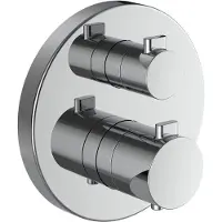 Laufen MEDA Mitigeur de bain à 2 poignées, thermostatique, encastré, pour Simibox, combiné de sécurité intégré, chromé, HF506687100000, HF506687100000