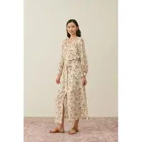 Louise Misha Dress Cilona Cream Retro Garden Taglia: 42 | Abiti Midi Outlet | Donna | Bianco