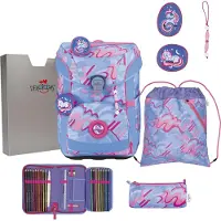 DERDIEDAS ErgoFlex Superflash Easy Set di borse per la scuola viola