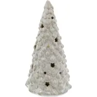 HBX natural living : decorazione per albero di Natale con illuminazione a LED, in porcellana bianca
