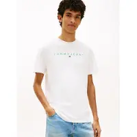 Tommy Hilfiger Tjm Regular Linear Logo Ecru/bahama Green Taglia: M | Magliette basic Outlet | Uomo | Verde