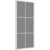 Super Merchant Porta interna 93x201,5 cm Bianco ESG vetro e alluminio