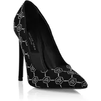 Philipp Plein Décolleté in raso con hexagon di strass