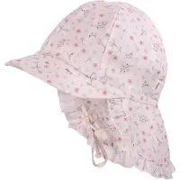 Maximo Baby Girl's Peak Cap with Short Neck Protector + Tie Cappellino Bambini (49 cm, fuchsia)