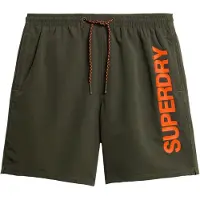 Superdry per uomo. M3010236A Costume da bagno in materiale riciclato con grafica sportiva verde (M), Beachwear, Sostenibile, Poliestere rici