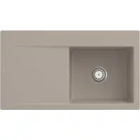 Villeroy & Boch Lavello Villeroy&Boch con sgocciolatoio a sinistra, Subway Style 50 Almond Brown 90x51cm, Vetroceramica, funzionamento manuale