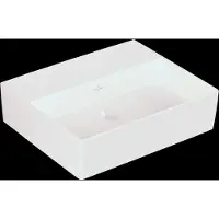 Villeroy & Boch Memento 2.0 lavabo mural, sans trou pour robinet, sans trop-plein, poli, 500x420mm, 4A225FRW, 4A225FRW