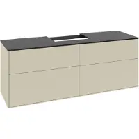 Villeroy & Boch Finion meuble sous lavabo, lavabo au centre, 1600x603x501mm, Glass Black Matt, F19200HJ, F19200HJ