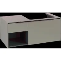 Villeroy & Boch Subway 3.0 armoire sous lavabo, 2 tiroirs, lavabo à droite, élément d'étagère en bas à gauche, 1001x422,5x516mm, C57101VM, C57101VM