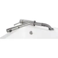 Villeroy & Boch Como - Miscelatore per lavello con bocca estraibile, ribaltabile sotto la finestra, acciaio inox 925800LC
