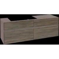 Villeroy & Boch Collaro Meuble sous-lavabo, 4 tiroirs, suspendu, vasque à gauche, avec éclairage, 1600x548x500mm, C026B0VH, C026B0VH