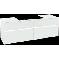 Villeroy & Boch Collaro Meuble sous-lavabo, montage mural, 4 tiroirs, lavabo au centre, avec éclairage, 1600x548x500mm, C028B0MS, C028B0MS