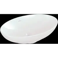 Villeroy & Boch Loop&Friends - Lavabo da appoggio, 560x380 mm, senza sfioratore, CeramicPlus, bianco alpino 4A4701R1