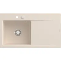 Villeroy & Boch Lavello Villeroy&Boch con scarico a destra, Subway Style 50 Ivory 90x51cm, Vetroceramica, funzionamento eccentrico