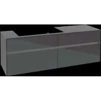 Villeroy & Boch Collaro Meuble sous-lavabo, 4 tiroirs, suspendu, vasque à gauche, avec éclairage, 1600x548x500mm, C026B0FP, C026B0FP