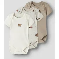 Name it Kid's Body S/S Pumice Bear 3-Pack Intimo Bambini (56, bianco)