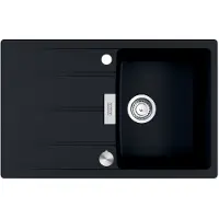 Franke Lavello CENTRO CNG 611-78 in BLACK MATT con manopola eccentrica in acciaio inox / Dimensioni del foro 760 x 480 mm R15 / Lavello in granito