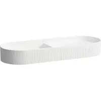 Laufen Sondeur mobile à double lavabo avec texture, sans trou pour robinet, sans trop-plein, 1000x370mm, avec couvercle en céramique pour robinet de vidange, blanc, H8123494001121, H8123494001121