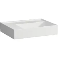Laufen Kartell lavabo à poser, tablette à gauche, sans trou pour robinet, sans trop-plein, 600x460mm, H8183357571121, H8183357571121