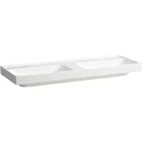 Laufen MEDA lavabo double, encastrable, 1300x460mm, sans trou pour robinet, sans trop-plein, H8141127571121, H8141127571121